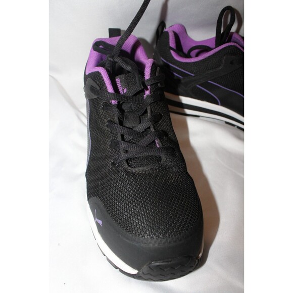 NEW Puma Fuse Knit Womens Sz 8.5 M Black Purple Low Work Sneakers ASTM Comp Toe - Picture 4 of 5